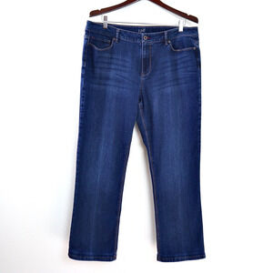 J Jill Size 16 Authentic Fit Slim Bootcut Jeans Hemmed Denim Blue